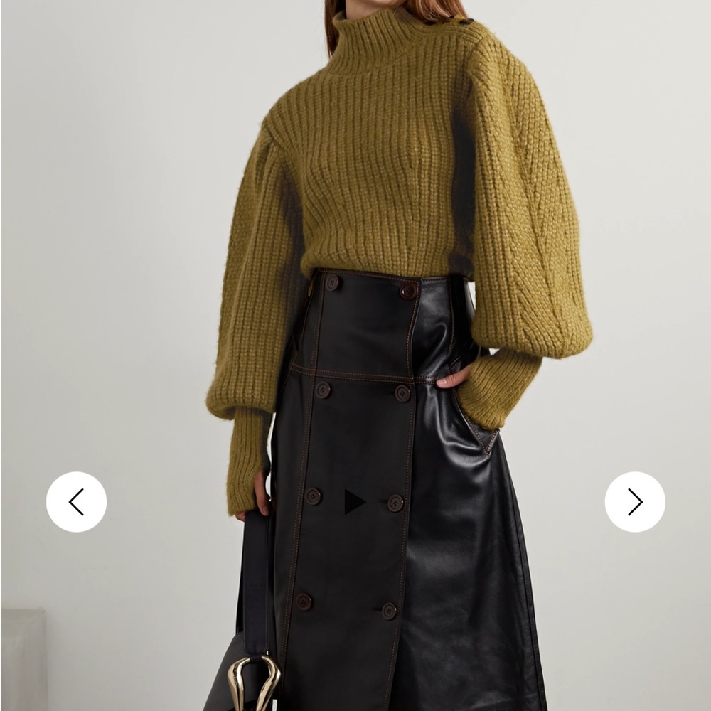 NWT ulla Johnson Alana Alpaca Turtleneck green and gorgeous!